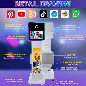 Xách tay màn hình LCD DSLR Photo Booth kiosk kim loại DSLR Máy ảnh photo Booth Shell với màn hình cảm ứng - Product Image 2