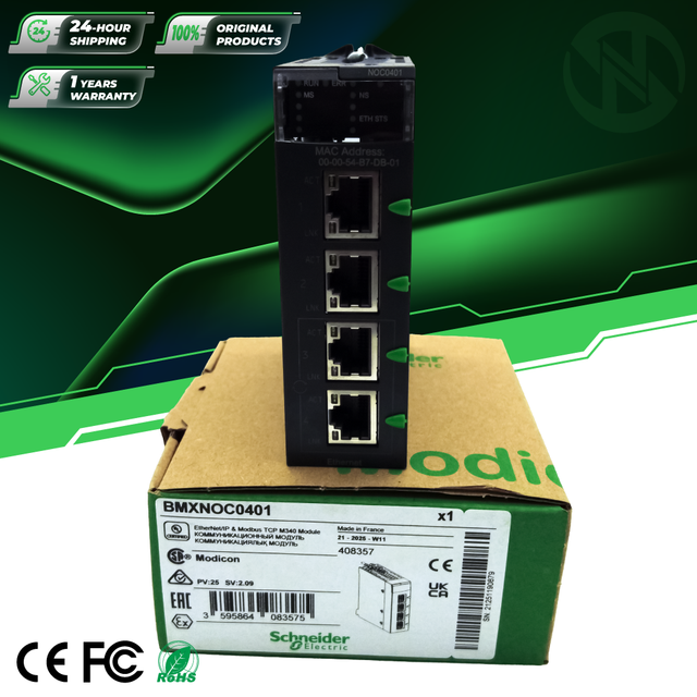 100% Original New Modicon M340 4-port Ethernet Bmxnoc0401 Communication Module