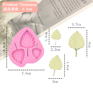 Pink Silicone Monstera Leaf Mold Set For Cake Decorating Fondant Chocolate Baking Supplies - Product Image 4