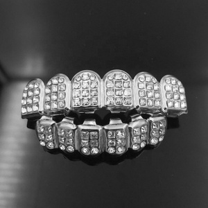 Dientes de taladro de diamante chapado en oro de 18k estilo hip hop americano, joyería para el cuerpo, 2020 - Product Image 4