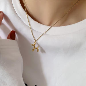 थोक पुरुषों और महिलाओं के स्टेनलेस स्टील कुत्ते पेलेंट हार सोने की प्लेटिंग चेन प्रकार के साथ फैशनेबल पशु गहने - Product Image 3