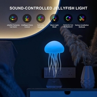 Dynamique Rechargeable Méduse LED Veilleuse Colorée Commande Vocale Flottant Décoration Lampe de Table pour la Relaxation