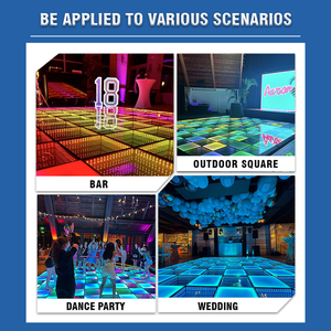 2026年最新工場製 眩しい3D無限鏡面磁気<span class=keywords><strong>DMX</strong></span> LED DJ LEDダンスフロア 結婚式 バー スクエアパーティー ステージライト - Product Image 5