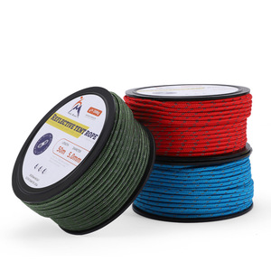 Corde de tente réfléchissante Hike Mount 50m 5.0mm en nylon pour camping en extérieur et fixation de bâche, utilisable toutes saisons - Product Image 1