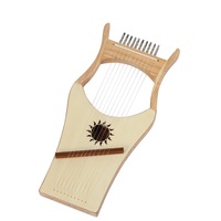 Mini New Lyre Harp 10-String Natural Color Light Rubber & Solid Spruce Wood Musical Instrument by Walter