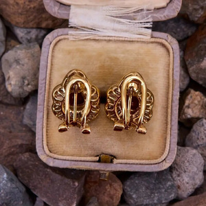Pendientes de Oreja con Forma de Flor de Lágrima Roja para Mujer, Diseño Geométrico, Accesorios para el Día a Día - Product Image 3
