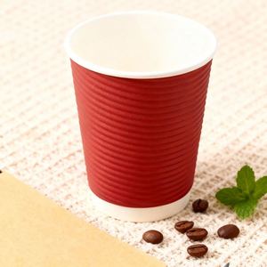 Gobelets en papier ondulé compostables de 16 oz, personnalisés et imprimés, pour boissons à emporter, avec couvercles à boire, vaisselle jetable - Product Image 1