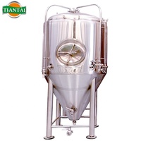 Fermenteur isobare conique à paroi simple de 600 L en acier inoxydable avec réservoir sous pression pour la fermentation primaire de l'alcool et trappe latérale