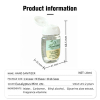 Bestverkochte huishoudelijke handdesinfectiemiddel zonder afspoelen, 29ml/30ml gel fles, draagbaar handdesinfectiemiddel, voorraad beschikbaar, dropshipping mogelijk