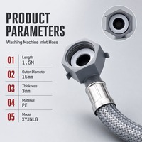 Tuyau d'arrivée d'eau pour lave-linge entièrement automatique, anti-explosion, flexible et extensible, pour raccord de robinet
