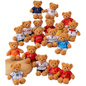 دب دمية محشو بالجملة مع شعار مخصص وملابس تحمل علامة تجارية، دمية دب صغير بني، ألعاب وهدايا أطفال - Product Image 1