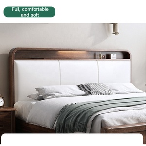 Современная кровать из массива ореха с простым дизайном, двуспальная, с высоким ящиком для хранения, по выгодной цене, хит продаж - Product Image 3