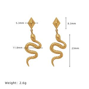 Pendientes de Acero Inoxidable de Alta Calidad con Diseño de Serpiente para Mujer, Estilo Clásico, Accesorio en Oferta - Product Image 3
