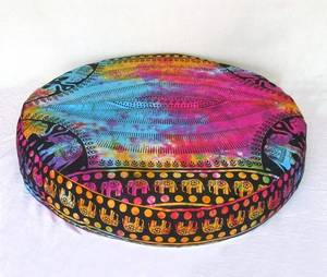 Tie Dye Indian Handmade <b>Large</b> <b>Throw</b> Floor Pillow Cover Hippie Bohemian Mandala Meditation Yoga Cushion - Product Image 5