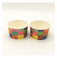 Contenant à glace jetable blanc mini 100 ml, bol personnalisé imprimé pour gelato, yaourt, crème glacée, gobelet en papier avec couvercle en papier plastique