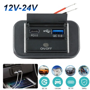 Chargeur USB double à montage sur panneau DC 12V 24V, 2 ports USB, QC 3.0, type C PD, prise de chargeur de voiture pour <span class=keywords><strong>tramway</strong></span>, bateau, siège de bus - Product Image 4