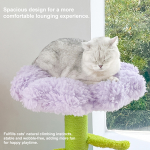 Casa de nido de gato de flores cálida completamente cerrada con poste de rascado de Sisal todo en uno suave transpirable perrera para mascotas Villa Cat Tree Tower - Product Image 5