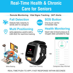 Bracelet médical d'alerte GPS en temps réel L20Pro pour personnes âgées, détection des chutes avec Beidou et balise 4G et Wi-Fi, bracelet pour personnes âgées - Product Image 2