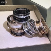 Nhẫn Kim Cương Vàng/Vàng Hồng 18K Chất Lượng Cao Nhẫn Thép Titan Nhẫn Gốm Đen Trắng Trang Sức Sang Trọng Bán Buôn