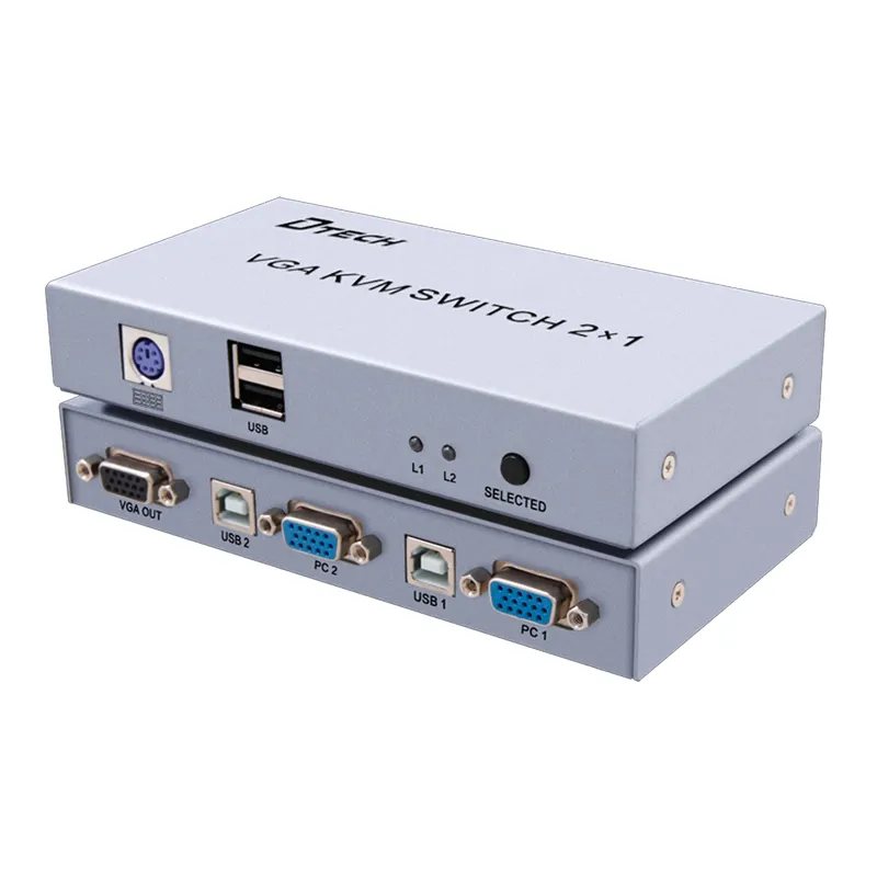 DTECH 뜨거운 판매 10 입력 포트 1 출력 USB 전원 이더넷 케이블 원격 제어 VGA 10 포트 kvm 스위치