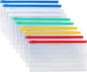 Nhựa phong bì PVC <span class=keywords><strong>Zip</strong></span> rõ ràng Thanh TrượT Dây Kéo Túi thư mục tập tin A4 thư kích thước cho các trường học và văn phòng - Product Image 1