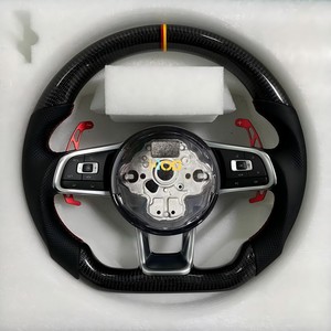 พวงมาลัยสปอร์ตคาร์บอนไฟเบอร์ LED สำหรับ Mk7กอล์ฟ VW <span class=keywords><strong>GTI</strong></span> R 2014-2020การอัปเกรดประสิทธิภาพภายในแบบกำหนดเองโดยไม่มีถุงลมนิรภัย - Product Image 6