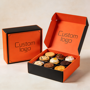 Boîte à biscuits avec poignée, design facile à transporter, emballage <span class=keywords><strong>de</strong></span> livraison personnalisé avec logo, boîte d'emballage pour pâtisserie, boîte à desserts - Product Image 3