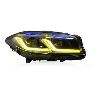 Fari anteriori SJC Auto Dual DRL stile <span class=keywords><strong>G</strong></span> per BMW F10 F11 520i 535i 525i M5 Serie 5 2011-2017, fari a LED modificati bianchi e gialli - Product Image 4