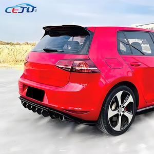 Diffuseur de lèvre de pare-chocs arrière de voiture de style ABS TCR noir brillant avec feu stop pour Volkswagen <span class=keywords><strong>Golf</strong></span> GTI Clubsport GTD <span class=keywords><strong>GTE</strong></span> MK7 2015-2019 - Product Image 5