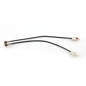 Fakra Kabel Splitter 2 Female Ke 2 Male FAKRA II Adaptor Antena Radio Pigtail untuk VW Jetta Golf Passat Tiguan