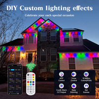 Vente en gros 24V RVB LED avant-toit lumières IP67 étanche intelligent pour Bluetooth contrôle haute luminosité permanente lumière de Noël extérieure