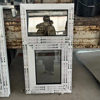 Vente directe d'usine PVC dernière conception UPVC fenêtre à battant simple vitrage en plastique à double vitrage avec panneau fixe
