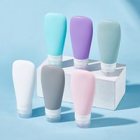 Sacs de rangement transparents en silicone compressibles, sans BPA, anti-fuite, pour accessoires de voyage et emballage cosmétique, vente en gros sur mesure