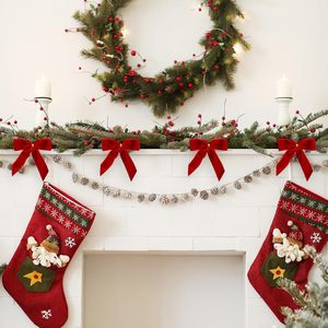 Nœuds de Noël en velours rouge en gros pour décorations d'arbre, rubans réutilisables pour les fêtes, ornements de sapin de Noël - Product Image 4