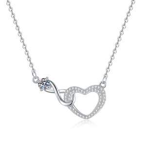 2026 nuova collana d'oro argento infinito amore con zircone in rame classico Infinity Love Knot collana cuore per ragazza - Product Image 5