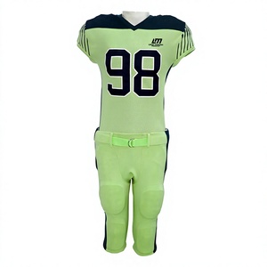 Uniforme de football américain vert marine 98 LMI-009 respirant 100% polyester détection par aiguille homme adulte OEM - Product Image 1