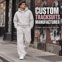Ensemble sweat à capuche zippé et pantalon de survêtement surdimensionné personnalisé pour homme avec cordon de serrage, style streetwear, logo OEM de fabrication avec lettres