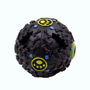 Western Popular Black Monster Squeak Dog chew Ball Toys Pet Food Dispenser Bouncy ball For Aggressive Dogs