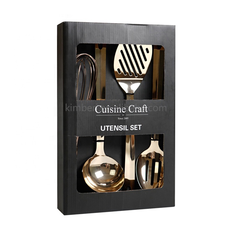 Горячая Распродажа, набор кухонной утвари из нержавеющей стали золотого цвета