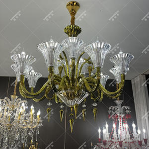 Lustre de salon moderne français Mille Luminaire en verre à hauteur réglable à LED pour le salon Hôtel-Nightes Kichron - Product Image 2