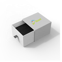 Boîte cadeau de luxe personnalisée avec poignée, en matériaux recyclés, estampage à chaud, finition mate, tiroir coulissant pour bijoux