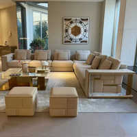 Ensemble de canapés de designer haut de gamme pour salon de villa, style italien de luxe léger et design chinois, pour grands espaces.