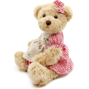 A010 personnalisé en vrac ours en peluche mignon peluche Couple cadeau doux gros jouet vêtements à carreaux en peluche mariage couple ours - Product Image 2