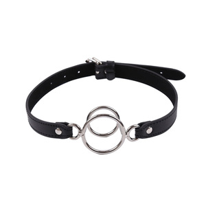 Bâillon en cuir souple à double anneau, bouche ouverte, gorge profonde, BDSM, fétiche, <span class=keywords><strong>bondage</strong></span> sexuel pour couples - Product Image 6