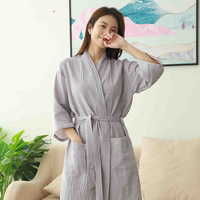 Peignoir de luxe en coton pour femme, en gaze, respirant, séchage rapide, design élégant