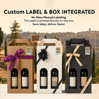 Boîte de transport pour vin en papier artistique recyclable, coffret cadeau éco-responsable pour whisky et bière, ensemble de 3 bouteilles, étiquette anti-contrefaçon offset, OEM