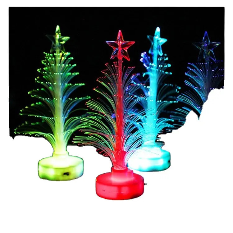 2022 new Christmas decoration supplies Xmas ornament gift Toys Button Battery LED light plastic mini artificial Christmas Trees