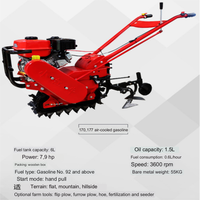 Motoculteur multifonctionnel diesel 7-8 CV de marque XF, rouge, pour labour et travail du sol