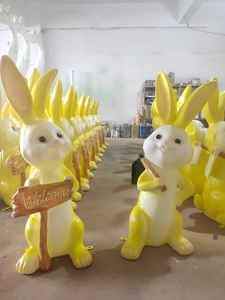 Customized Ip65 Waterproof 3d Fiberglass <b>Rabbit</b> Led <b>Lighting</b> Outdoor New Year's Day Decor For Parks And Home Courtyard - Product Image 1