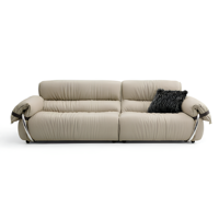 Ensemble canapé-lit électrique inclinable en chenille, cadre en bois massif, capitonné, style Mid-Century Modern, pour appartement, salon, hôtel, avec rembourrage en éponge